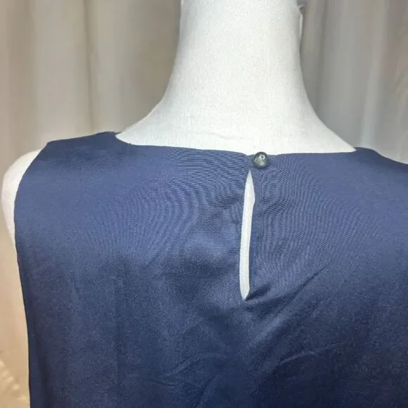 Lauren Ralph Lauren Navy Blue Tank Top Layered Blouse Womens Designer - Picture 8 of 8
